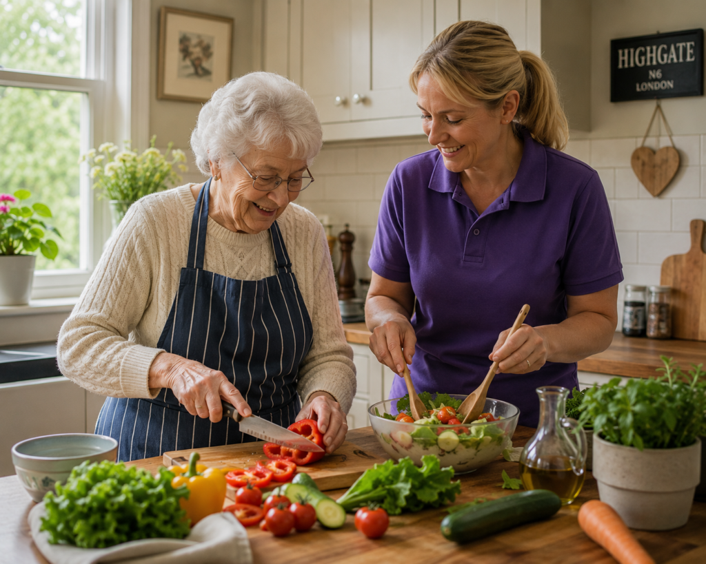 Home at Peace care professional supporting a client at home