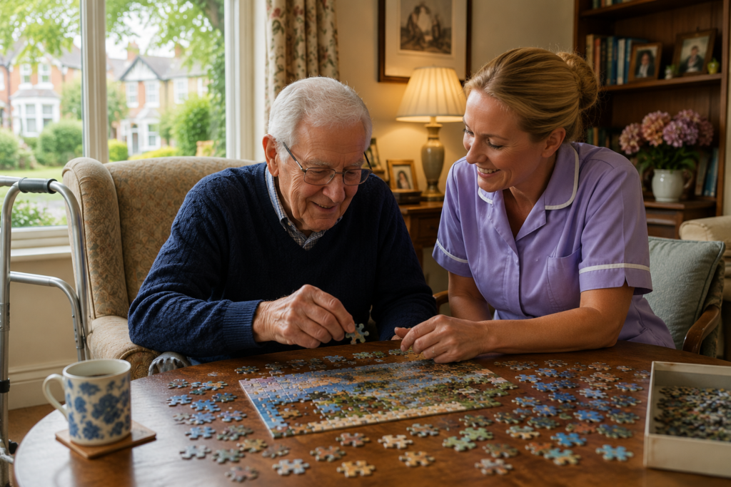 Home at Peace carer providing dedicated home care support